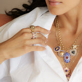 14K Gold, Blue Enamel & White Pearl Eleanor Charm - storrow