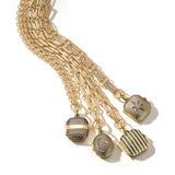 14K Gold Diamond Star Stripe Luminary I Locket - storrow