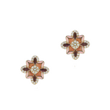 14k gold floral gemstone stud earrings storrow - gift for her