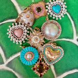 14K Gold Turquoise Diamond & Pearl Laney Locket