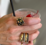 14K Gold Black Diamond Isabel Ring