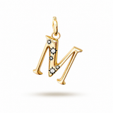 14K Gold & Diamond Celeste Initial M Charm
