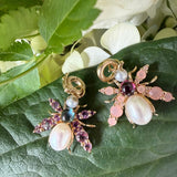 14K Gold Amethyst & London Blue Topaz Beatrice Bee Charm