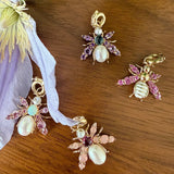 14K Gold Amethyst & London Blue Topaz Beatrice Bee Charm