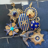 14K Gold & Blue Sapphire Evelyn Bird Charm - storrow