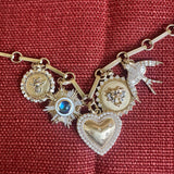 14K Gold Moonstone Diamond & Enamel Victoria Medallion