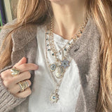 14K Gold London Blue Topaz & Diamond Star Of David Charm