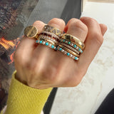 14K Gold Mixed Stone Pre-Stacked Strata Ring - storrow