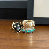 14K Gold Diamond & Pearl Celeste Band - storrow