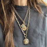 14K Gold Diamond Stripe Lancer II Locket - storrow