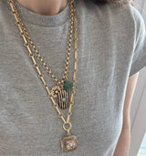 14K Gold Diamond Checkerboard Lancer I Locket - storrow