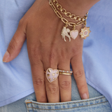 14K Gold Pink Opal Anna Heart Ring - storrow