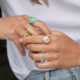 14K Gold Pink Opal Anna Heart Ring - storrow