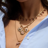 14K Gold & Pink Sapphire Evelyn Bird Charm - storrow