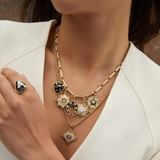 14K Gold Onyx & Diamond Hallie Horseshoe Charm