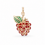 14K Gold Emerald & Agate Raspberry Charm