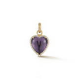 AMETHYST ALANA CHARM CLIP BAIL HEART DIAMONDS