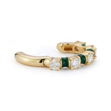 14K Gold Green Enamel & Diamond Ear Cuff