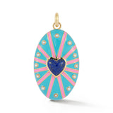 14K Gold Lapis, White Pearl & Enamel Eleanor Charm - storrow