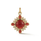 14k gold garnet cabochon gemstone charm pendant necklace storrow