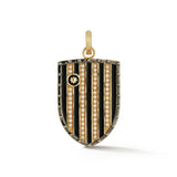14K Gold Pearl & Black Enamel Walter Medallion charm storrow