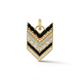 14K Gold Diamond Pearl Moonstone & Onyx William Charm unique charm storrow gemstone inlay