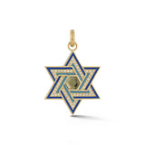 STAR OF DAVID UNIQUE DIAMOND GEMSTONE LONDON BLUE TOPAZ ISRAEL