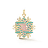 14k gold star of david unique pink opal and enamel gift for her israel