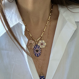 14K Gold Elongated Book Link Ernie Chain