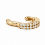14K Gold Double Row Diamond Ear Cuff
