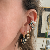 14K Gold Double Row Diamond Ear Cuff