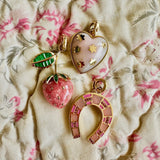 14K Gold Pink Opal & Garnet Hallie Horseshoe Charm