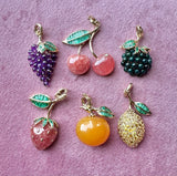 14k fine jewelry fruit charms necklace carved