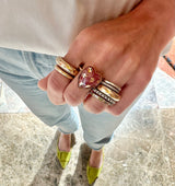 14K Gold Rhodochrosite Anna Heart Ring