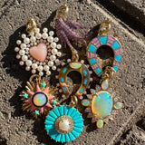 14K Gold Turquoise, Diamond & Pink Enamel Hallie Charm