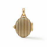 14K Gold Pink Garnet & Diamond Oval Stripe Legacy Locket