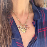 14K Gold Garnet Evelyn Bird Charm