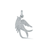 14k white gold white diamond bird charm necklace jewelry swallow victorian inspired