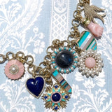 14K Gold Lapis & Enamel Emblem Rosa Charm - storrow