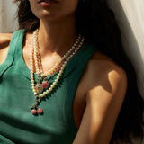 14K Gold & Rhodochrosite Anna Heart Charm - storrow