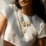 14K Gold Pink Opal Tanzanite Diamond Minnie Bee Medallion