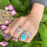 14K Gold Diamond & Turquoise Alana Large Heart Ring