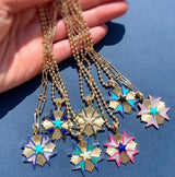 14K Gold Mother of Pearl Turquoise & Enamel Emmeline Charm - storrow