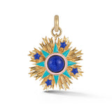 14K Gold Lapis & Enamel Emblem Rosa Charm - storrow