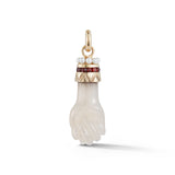 14K Gold Grey Moonstone Garnet & Pearl Figa Flossie Charm - storrow