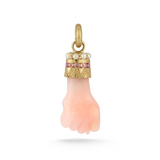 14K Gold Pink Opal, Pink Tourmaline, & Pearl Figa Flossie Charm