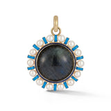 14K Gold Labradorite Pearl & Enamel Libby Charm - storrow