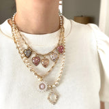 14K Gold & Rose Quartz Anna Heart Charm - storrow