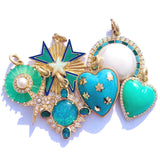14K Gold Opal Malachite & Enamel Emmeline Charm - storrow