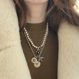 14K Gold Black Diamond Evelyn Bird Charm